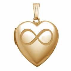 Yellow Gold Infinity Heart Photo Locket