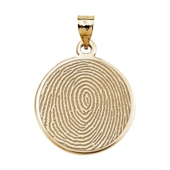 Custom Fingerprint Round Charm or Pendant