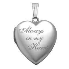 Sterling Silver   Always In My Heart   Heart Photo Locket