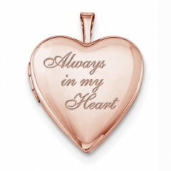 Rose Gold Plated Always In My Heart Heart Photo Locket