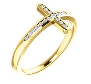 1 10 CTW Diamond Sideways Cross Ring