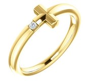  015 CTW Diamond Youth Cross Ring