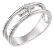  03 CTW Diamond Negative Space Cross Ring