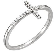  085 CTW Diamond Sideways Cross Ring