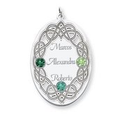 Personalized Celtic Family Pendant with 3 Names and Birthstones