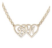 Personalized Interlocking Heart Initial Necklace w  Chain