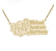 Personalized Mother with Three Sons Pendant w  18  Chain