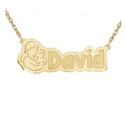 Personalized Mother s   Son Pendant w  18  Chain