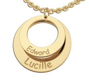 Personalized Round Mother s Cut out Two Disc Charm Pendant