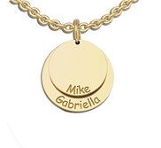 Personalized Round Mother s Two Disc Charm Pendant