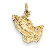 14K Yellow Gold Praying Hands Charm