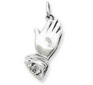 Sterling Silver Antiqued 3 D Praying Hands Charm