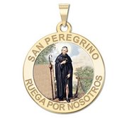 San Peregrino Round Religious Color Medal  EXCLUSIVE 