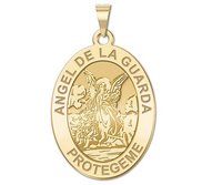 Angel De La Guarda Oval Religious Medal   EXCLUSIVE 