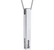 Personalized Vertical 3D Name Bar Necklace