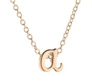 Personalized Initial Necklace with 16  Rolo Chain