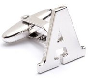 Sterling Silver Cutout Initial Cufflinks