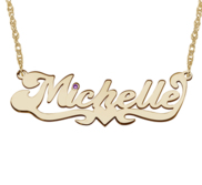 Personalized Classic Script Name Necklace with Birthstone   Chain Included