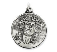 Sterling Silver Antiqued Ecce Homo Medal