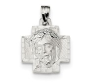 Sterling Silver D C Satin   Polished Ecce Homo Medal Pendant