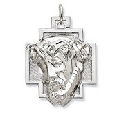 Sterling Silver Polished ECCE HOMO Cross Medal