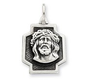 Sterling Silver Antiqued Ecce Homo Medal