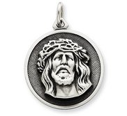 Sterling Silver Antiqued Ecce Homo Medal