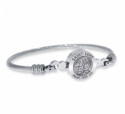 Stainless Steel Saint Luke Bangle Bracelet