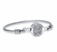 Stainless Steel Saint Dymphna Bangle Bracelet