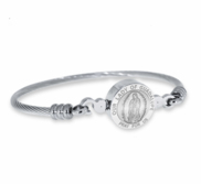 Stainless Steel Our Lady of Guadalupe Bangle Bracelet