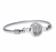 Stainless Steel Saint Sebastian Bangle Bracelet