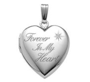 Sterling Silver   Forever In My Heart   Heart Photo Locket