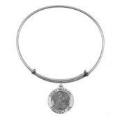 Expandable Bracelet W  Saint Michael Round Religious Charm