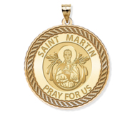 Saint Martin Round Rope Border Religious Medal