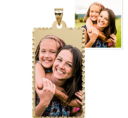 Rectangle Pendant with Diamond Cut Edge Photo Pendant Picture Charm