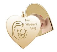  First Mother s Day  Heart Swivel Photo Pendant