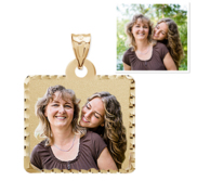 Square Pendant with Diamond Cut Edge Photo Pendant Picture Charm