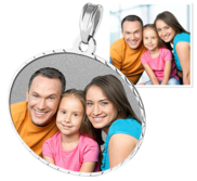 Medium Oval Pendant with Diamond Cut Edge Photo Pendant Picture Charm