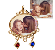 Mother s Photo Engraved Birthstone Pendant