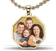 Octagon with Border Photo Pendant Picture Charm