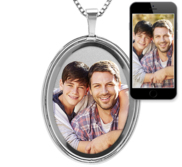 Polished Oval Photo Pendant w  Beveled Frame