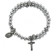 SILVER BEAD WRAP ROSARY