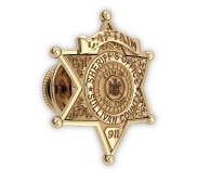 Personalized Sheriff Badge Tie Tack with Number  Rank   Dept 