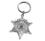 Personalized Sheriff Badge Keychain with Number  Rank   Dept 