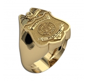 Personalized New Jersey Police Badge Ring with Number  Department and Rank