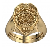 Personalized New Jersey Corrections Officer Badge Ring with Number   Department