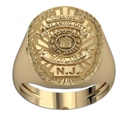 Personalized New Jersey Police Badge Ring with Name   Department