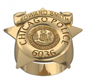 Personalized Chicago Police Ring with Number  Department  and Rank