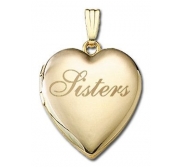 Solid 14K Yellow Gold  Sisters  Locket