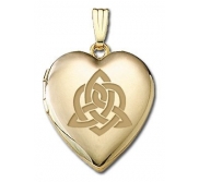 Solid 14K Yellow Gold   Sisters Love   Celtic Heart Locket